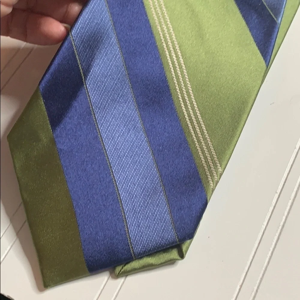 NWT Merona Blue Green 100% Silk Tie